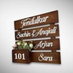 Wood Flower Pattern Nameplate 8