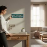 Wood Inlay Work Nameplate