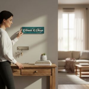 Wood Inlay Work Nameplate