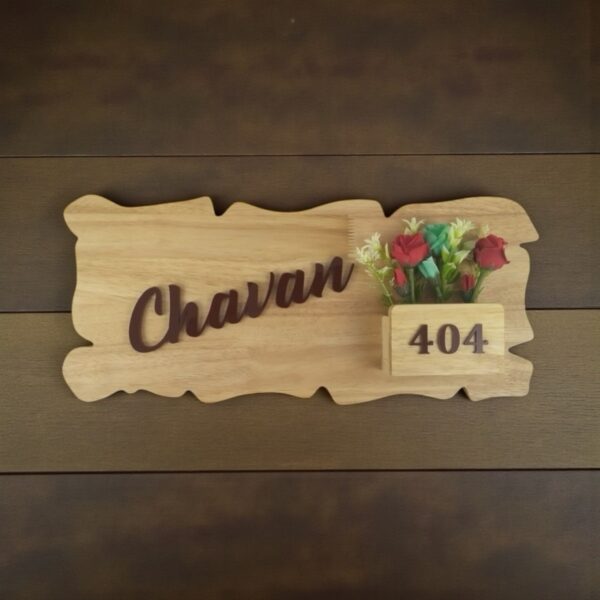 Wooden Floral Planter Nameplate