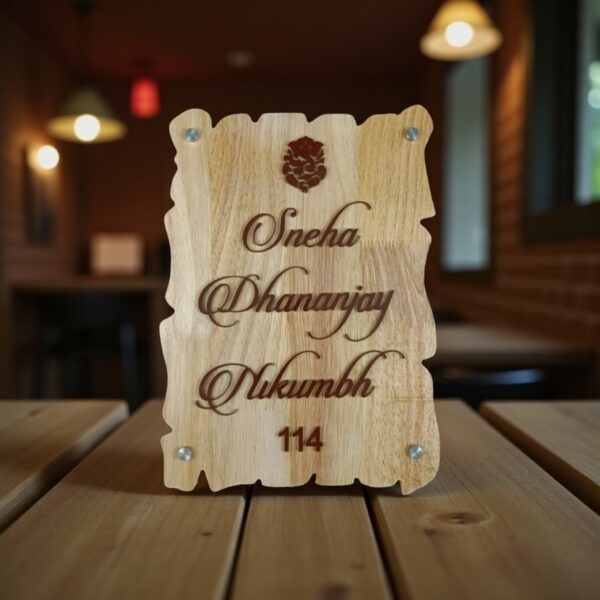 Wooden Stylish Nameplate