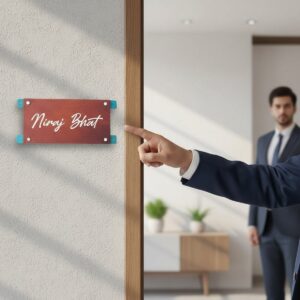 Wooden Stylish Nameplate