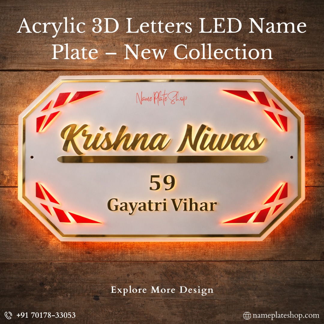 Acrylic 3D Letters LED Nameplate