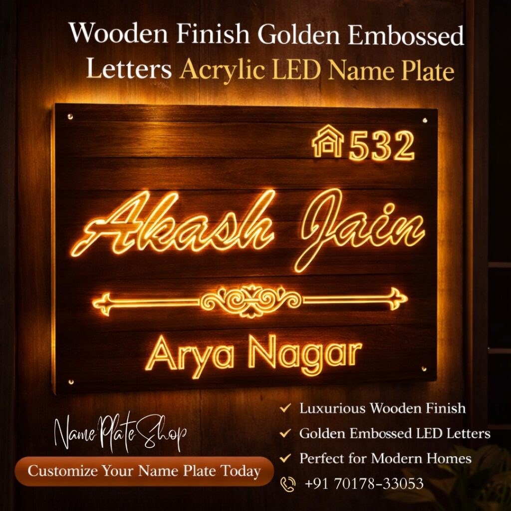 Embossed Nmaeplate acrylic nameplate