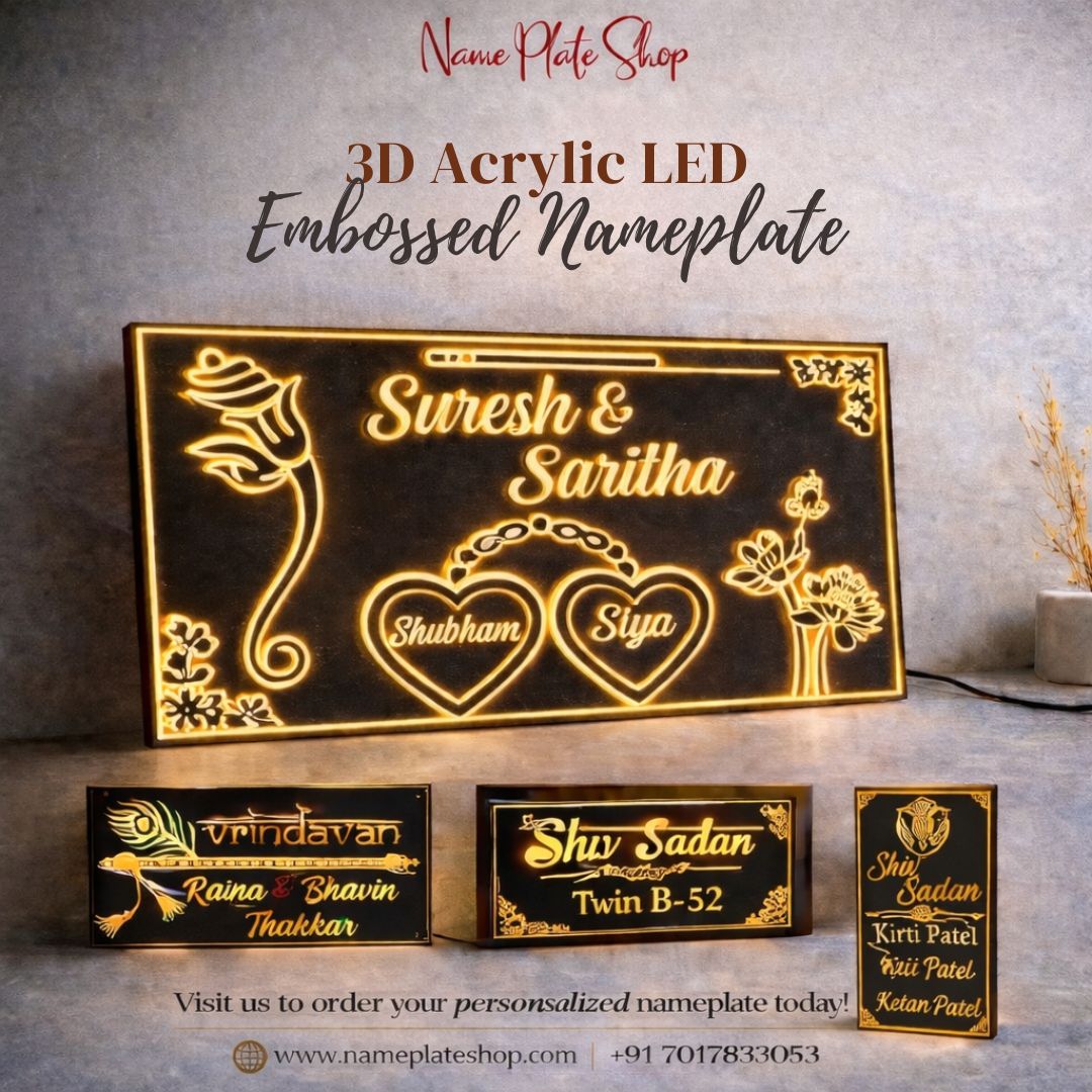 3D LED Acrylic Embossed Nameplate