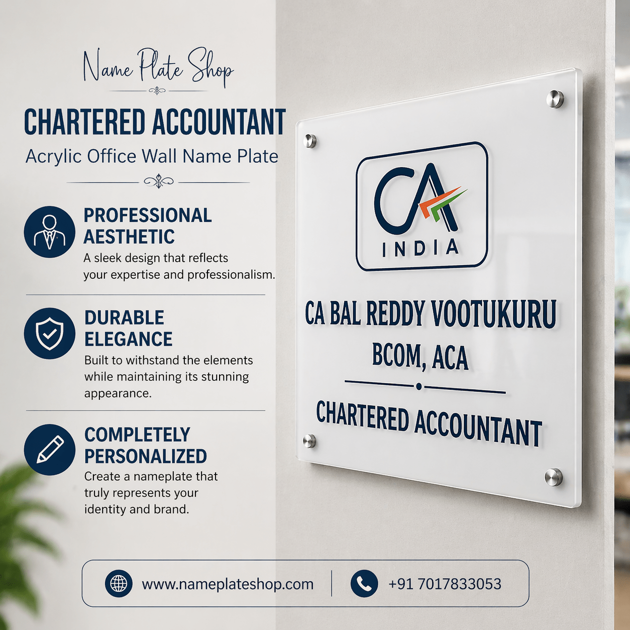 Chartered Account Nameplate