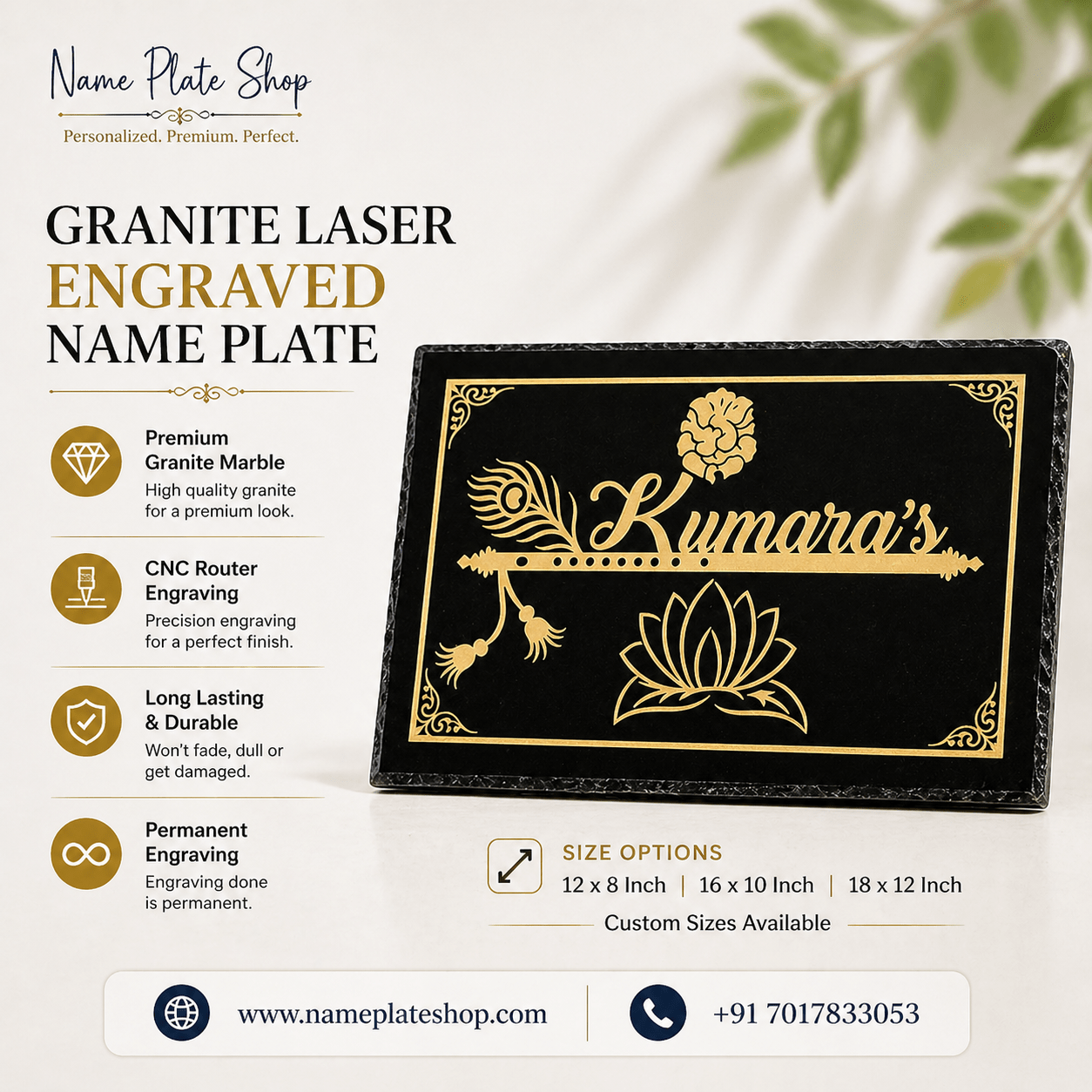 Granite Laser Engraved nameplate