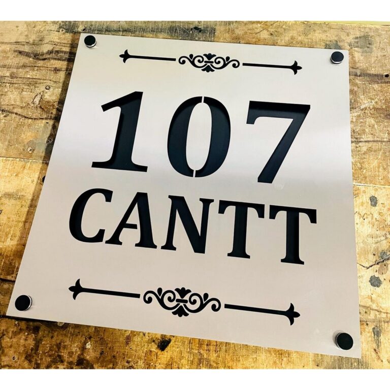 New Design Stainless Steel 304 Grade – Laser Cut Home Name Plate 1 768x768