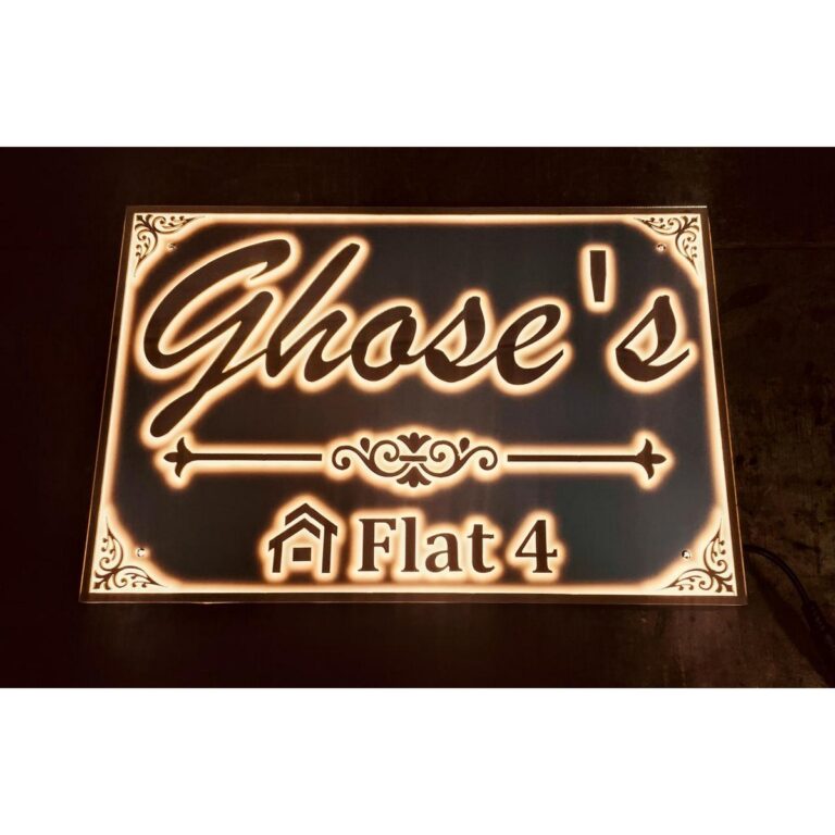 ✨🏡 Get Your Beautiful Design Acrylic LED Home Name Plate 💡🌧️ 768x768