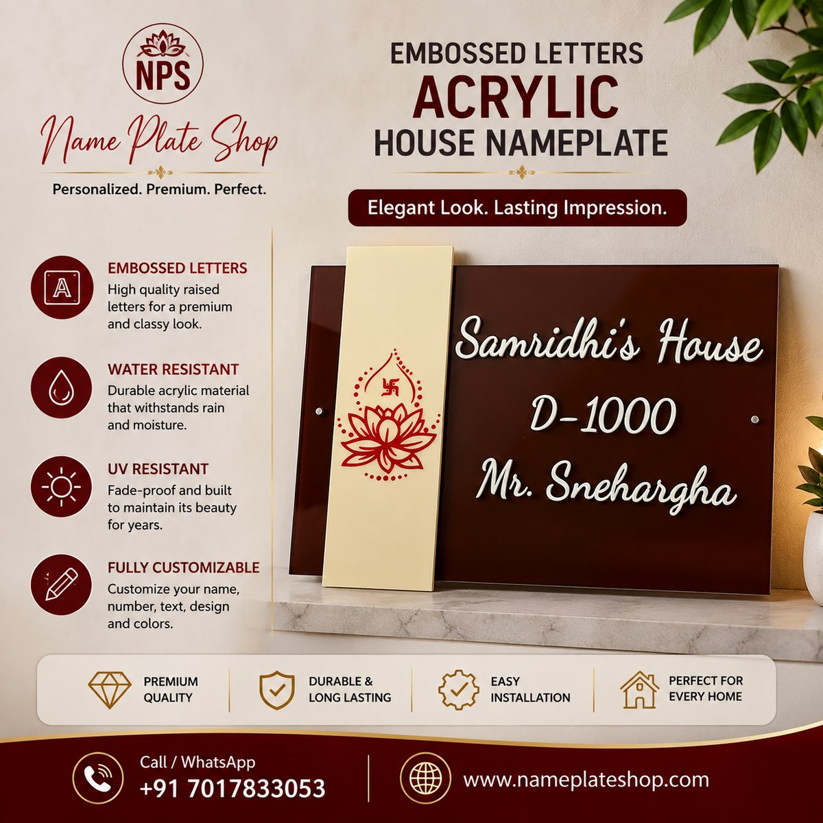 Acrylic House Nameplate.