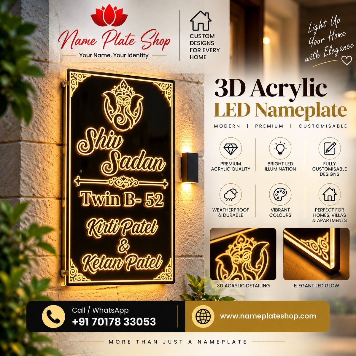 3D Acrylic LED Nameplate