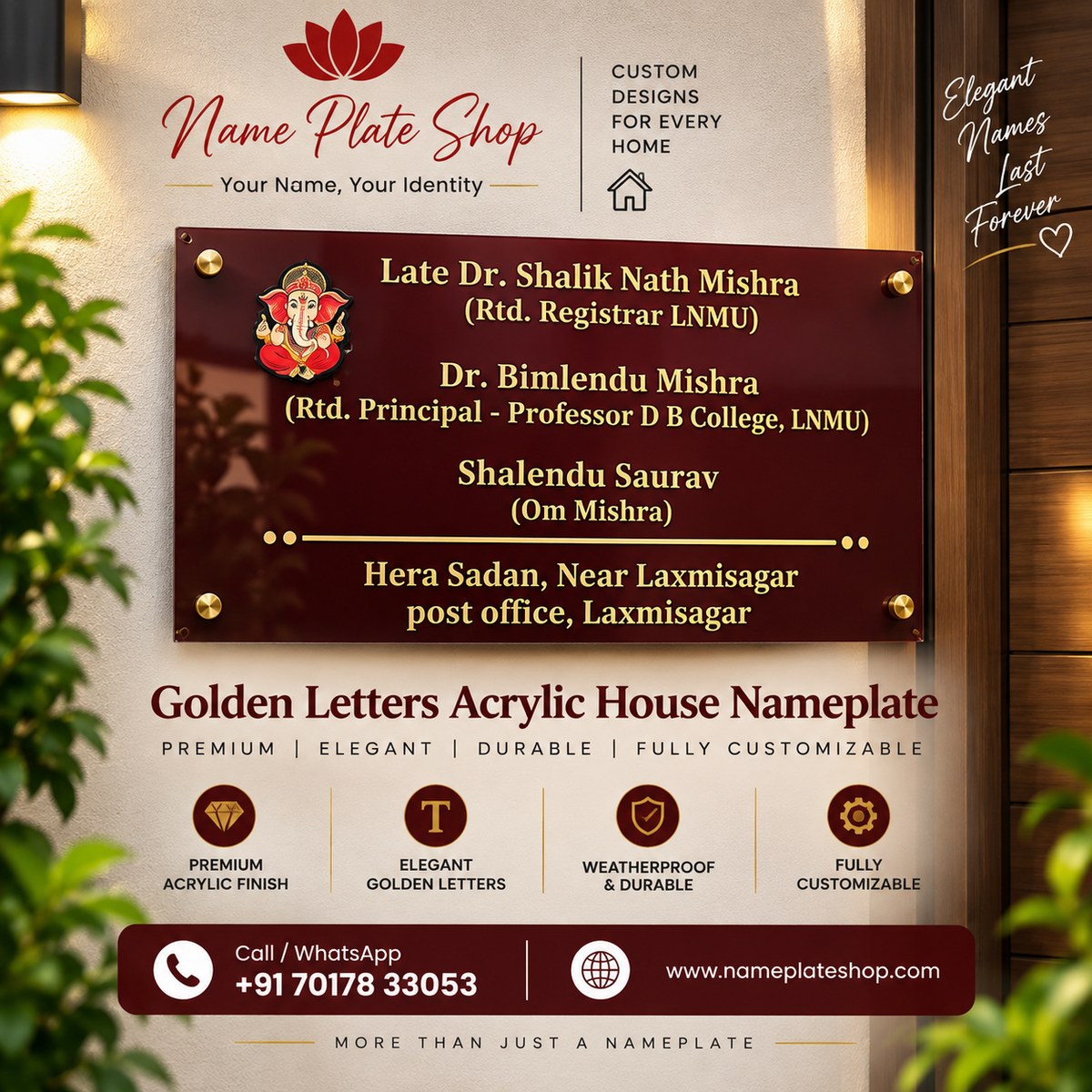 Acrylic House Nameplate