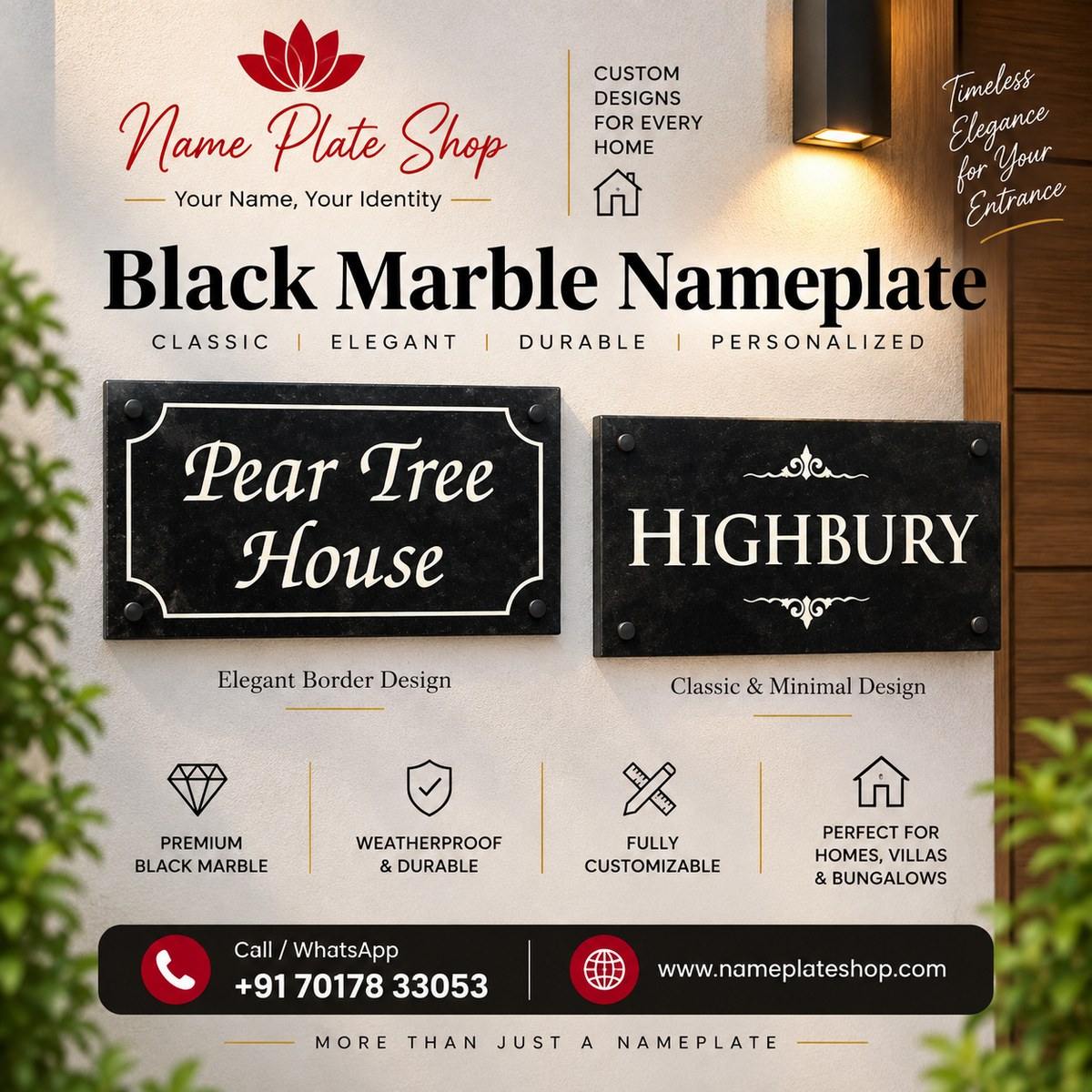 Black Marble Nameplate