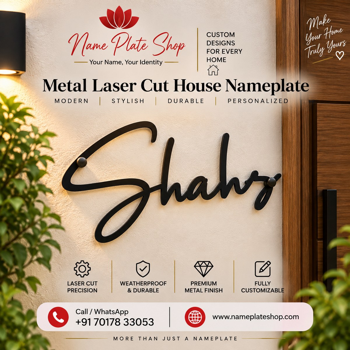 Laser Cut House Nameplate