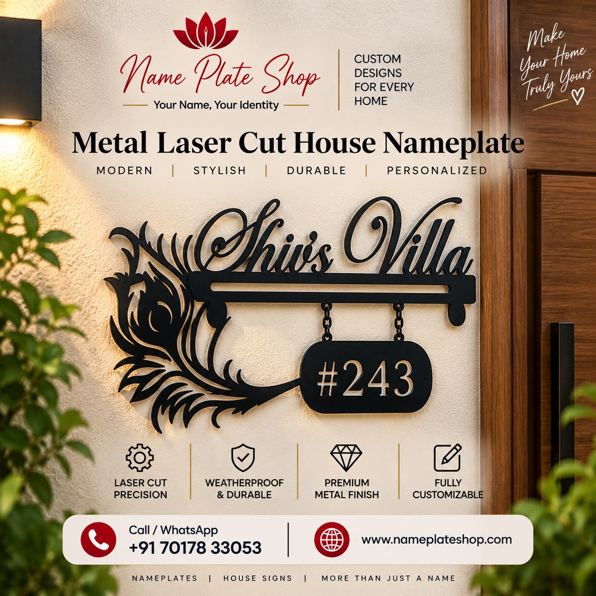 Metal House Nameplate