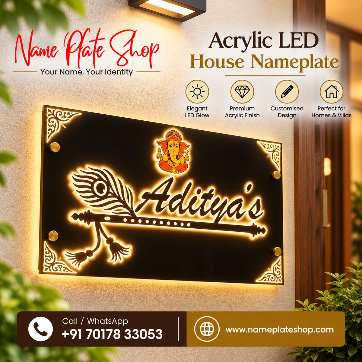 Acrylic LED House Nameplate