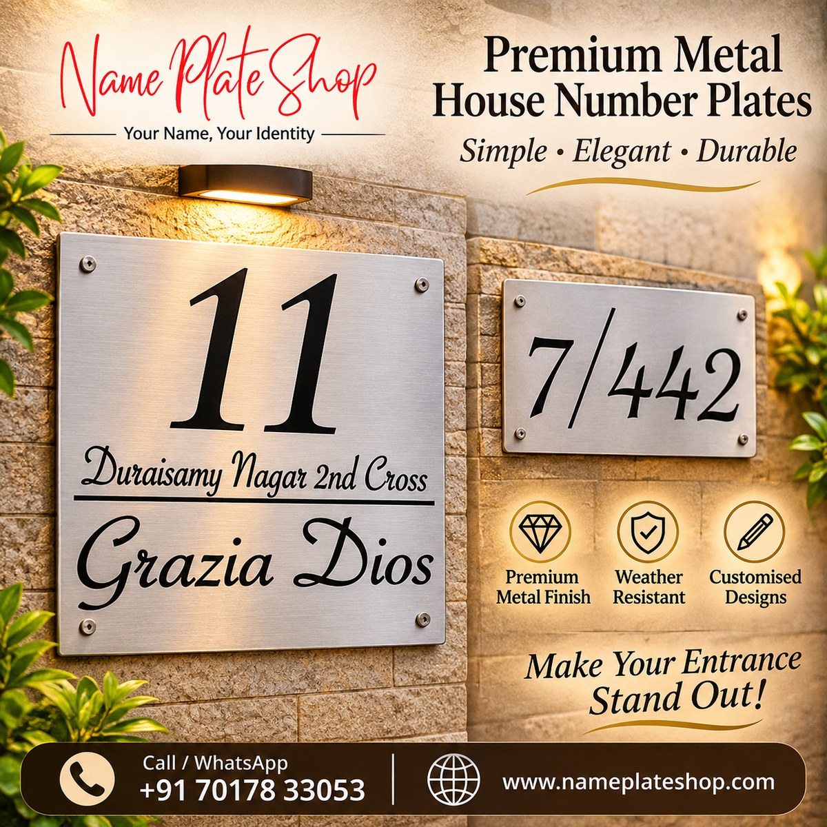 Metal House Number Plates