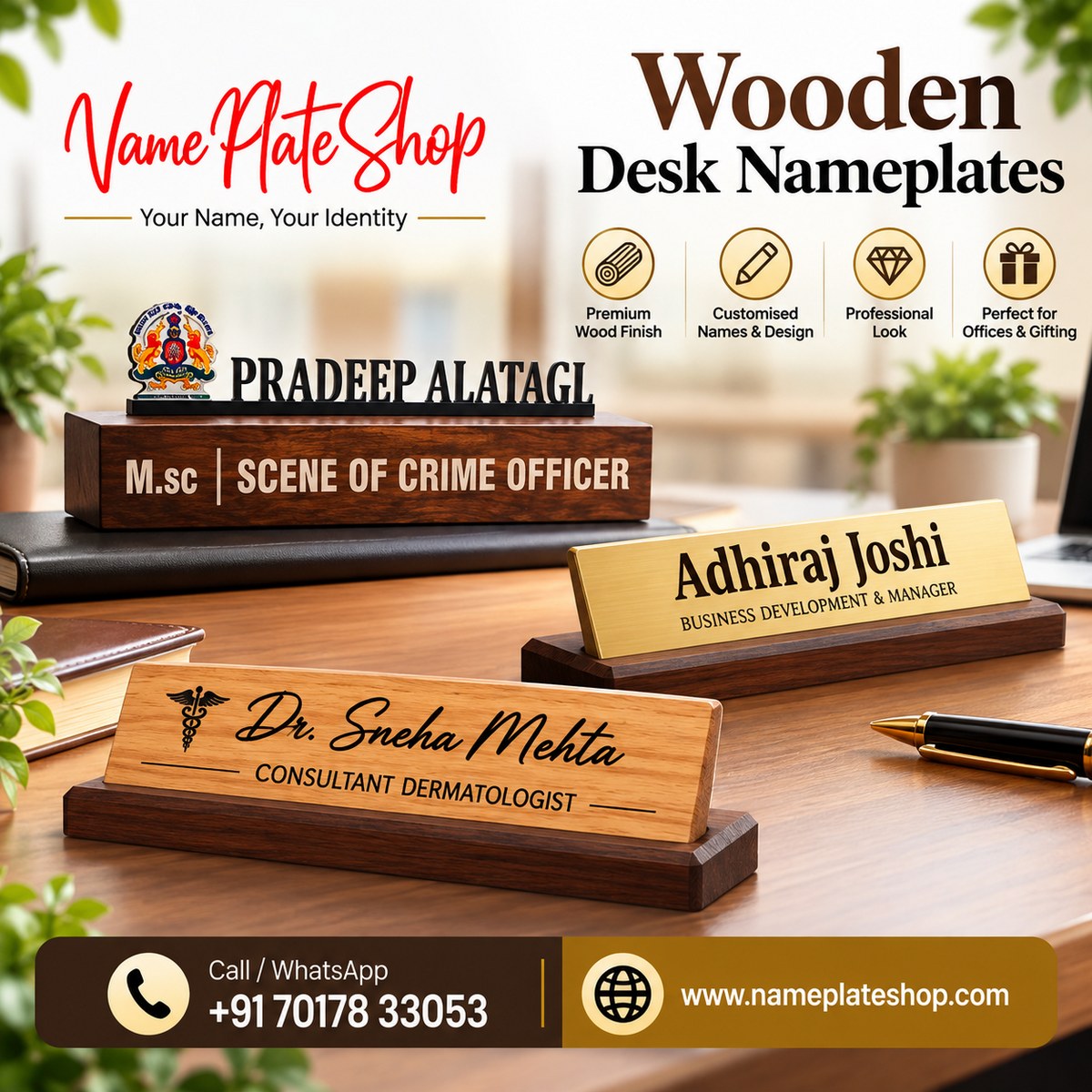 Wooden Desk Nameplates